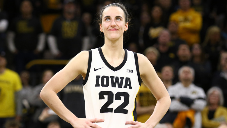 Caitlin Clark on the basketball court