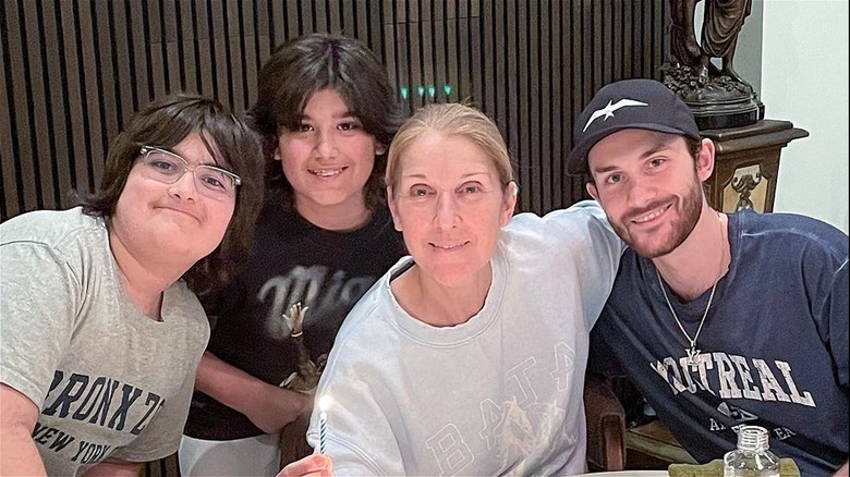 Celine Dion with her family