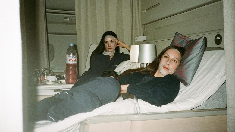 Demi Moore and Scout LaRue Willis with face masks on