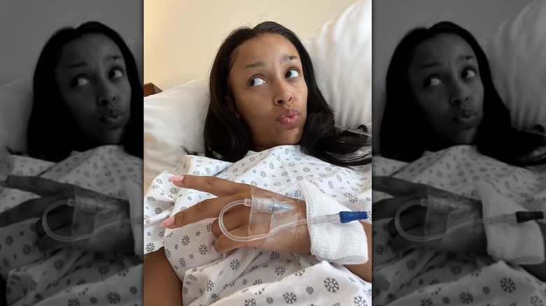 Doja Cat Posing Hospital Bed Bare Face