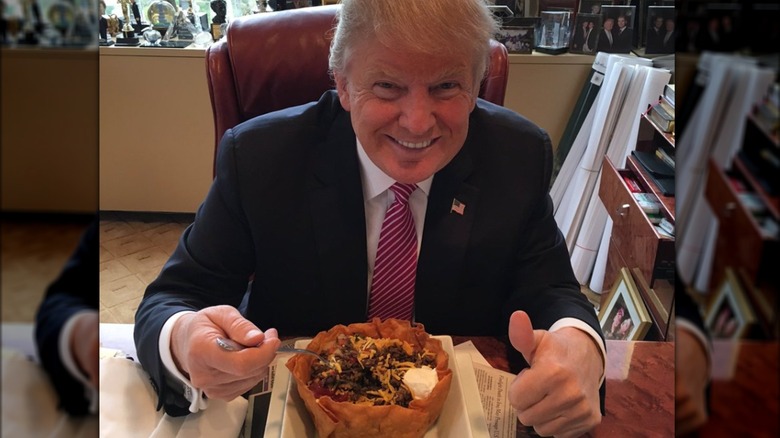 Donald Trump eating Mexican food