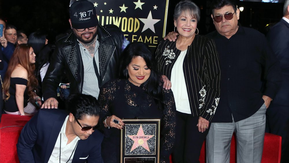 Chris Pérez, AB Quintanilla, Suzette Quintanilla, Marcella Quintanilla, and Abraham Quintanilla at Hollywood Walk of Fame