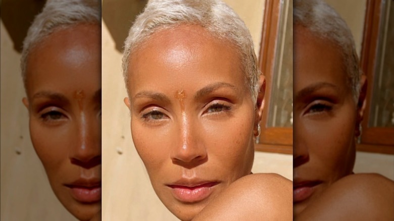 Jada Pinkett Smith with platinum blond pixie