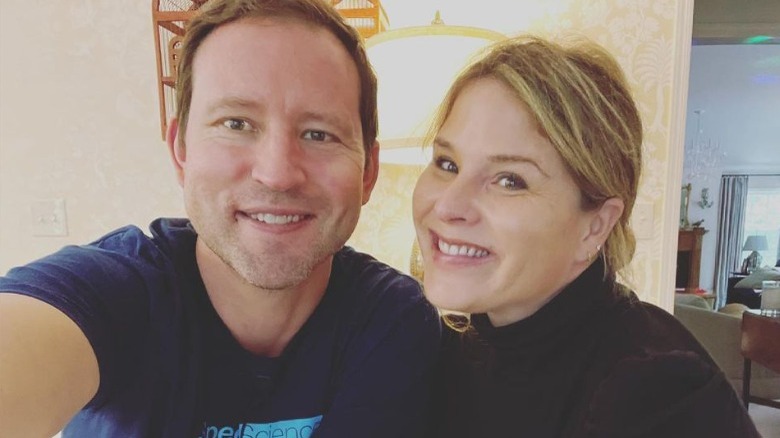 Jenna Bush Hager posing with her husband