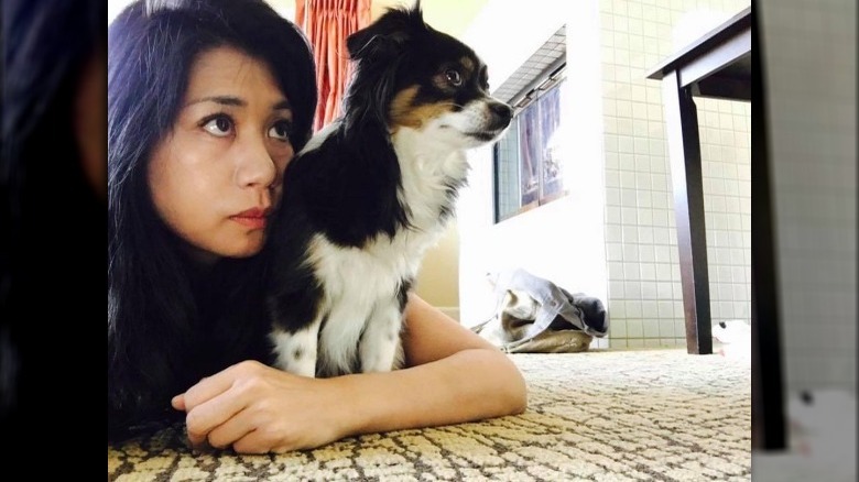 Liza Lapira with her dog on Instagram