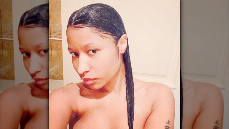 Nicki Minaj after a shower