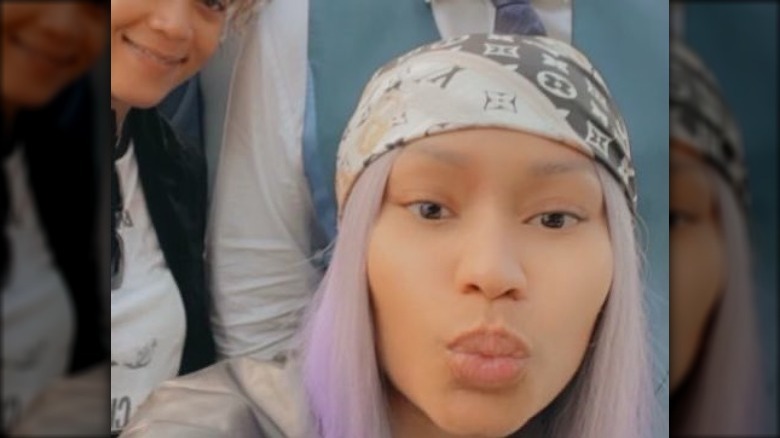 Nicki Minaj blowing a kiss