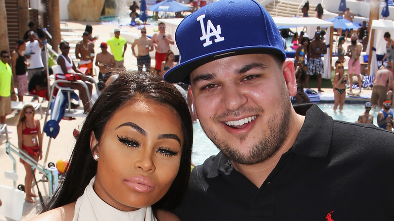 Blac Chyna and Rob Kardashian posing