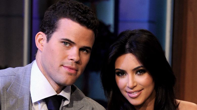 Kris Humphries and Kim Kardashian posing