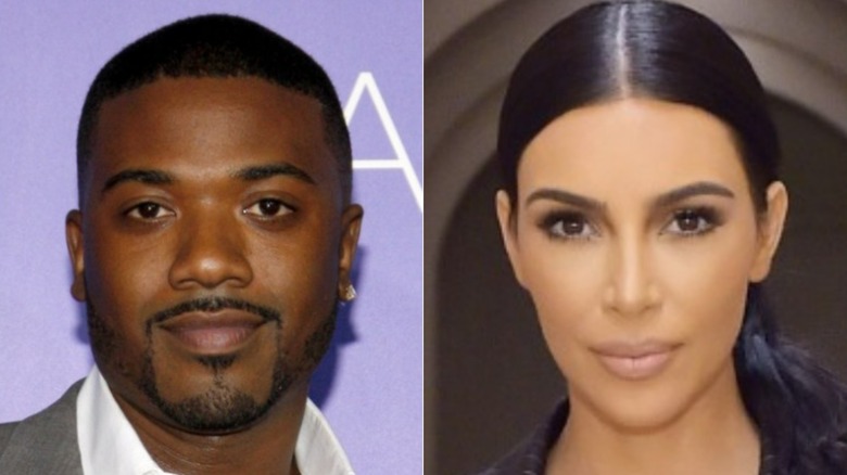 Ray J and Kim Kardashian split image