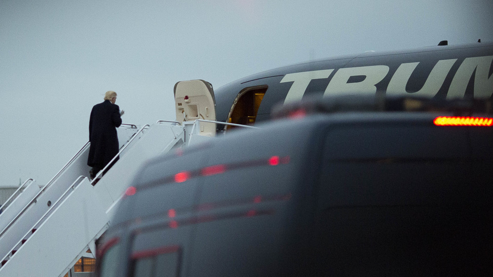 Trump boarding Trump Force One