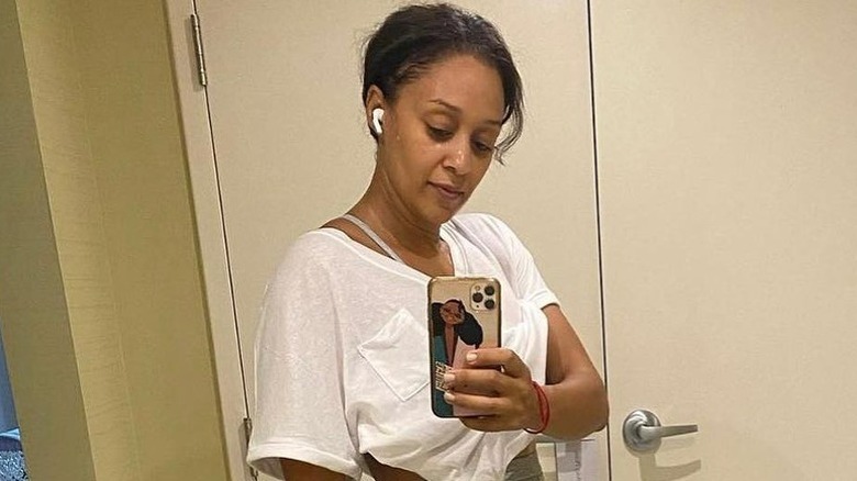 Tia Mowry after working out