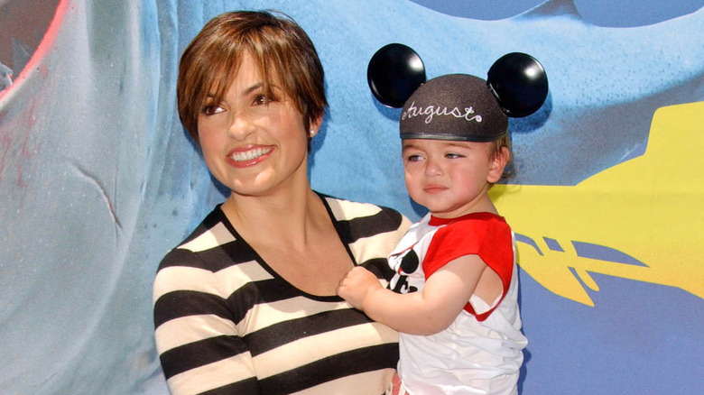 Mariska Hargitay holding son August Hermann