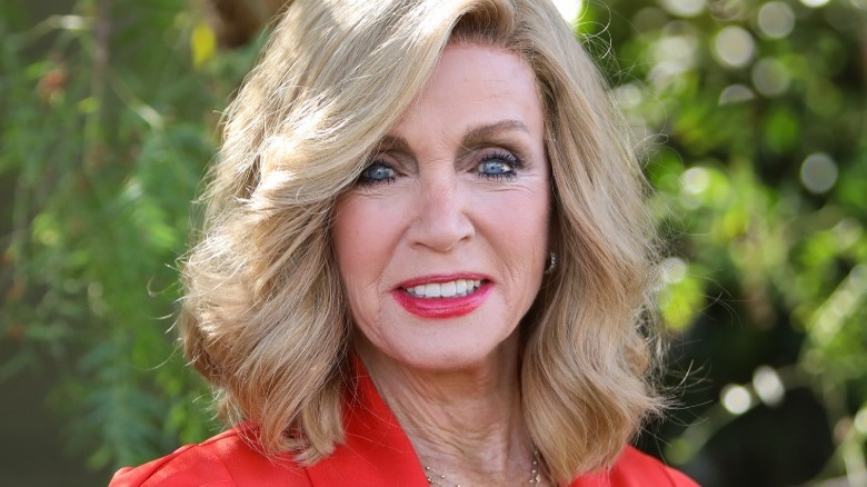 A closeup of Donna Mills smiling