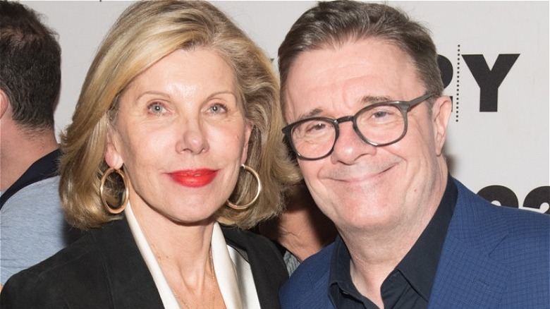 Christine Baranski and Nathan Lane smiling