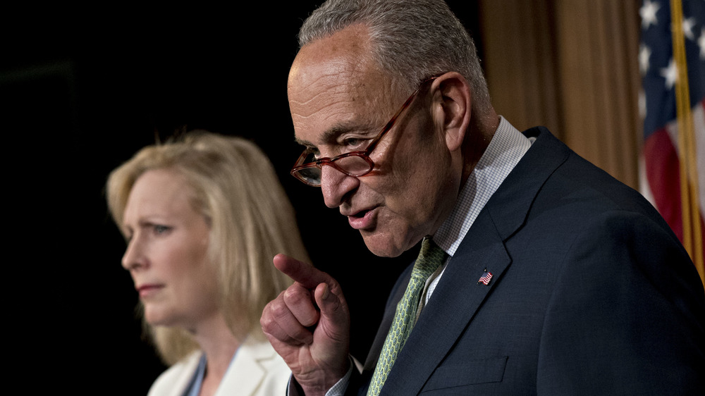 Chuck Schumer and Kirsten Gillibrand addressing the Senate