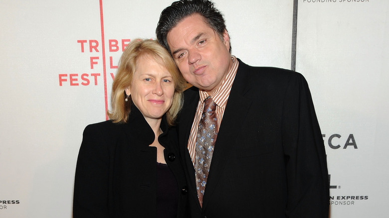 Oliver Platt and Camilla Campbell pose together