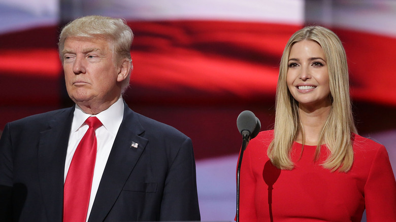 Donald and Ivanka Trump onstage