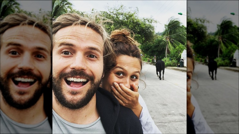 Michael Stahl-David takes selfie with Camila Diaz Samper