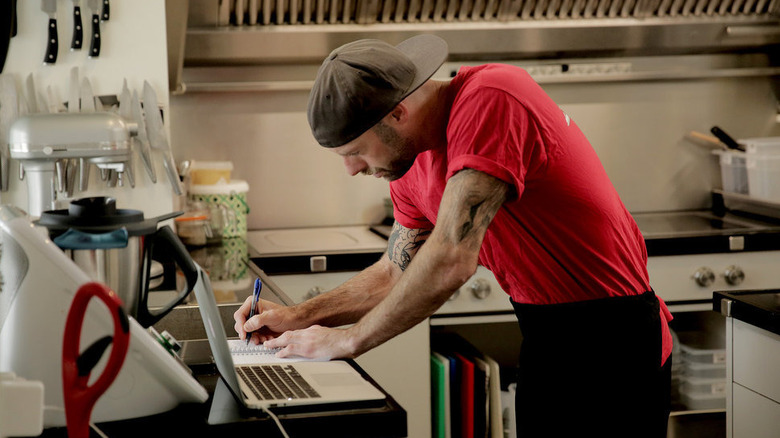 Dave White working in kitchen