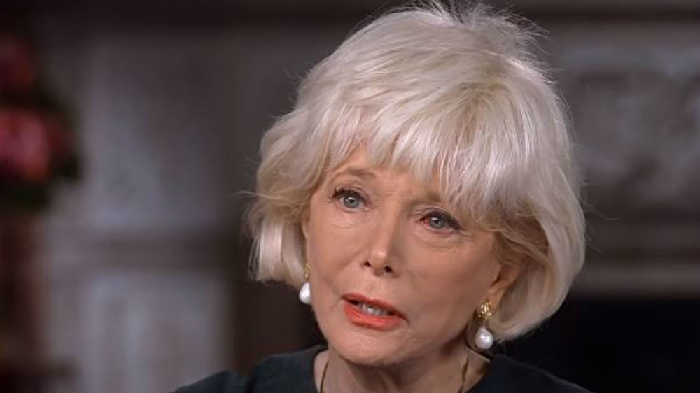 Lesley Stahl's eye appears to have a red spot