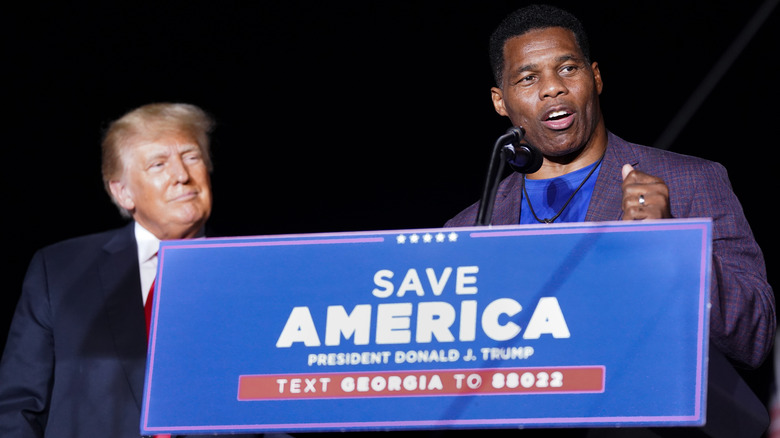 Donald Trump and Herschel Walker smiling