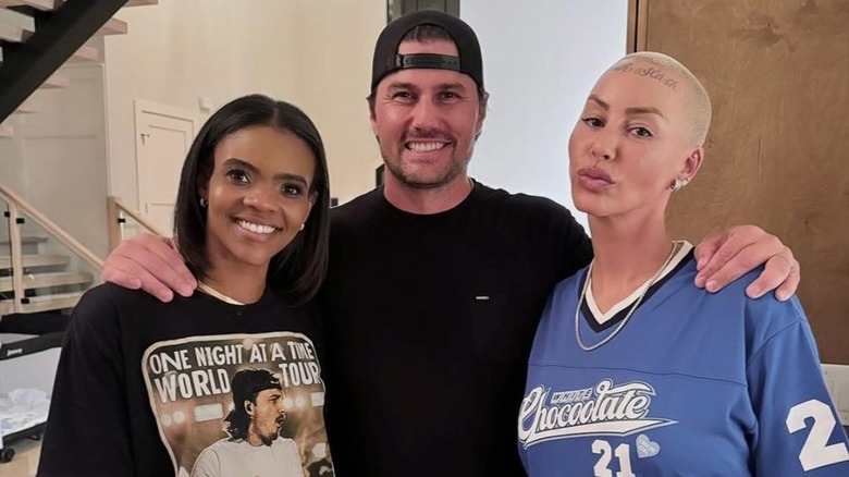 Candace Owens, Amber Rose, and Josh Hall smiling