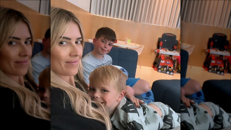 Christina Hall takes selfie with sons