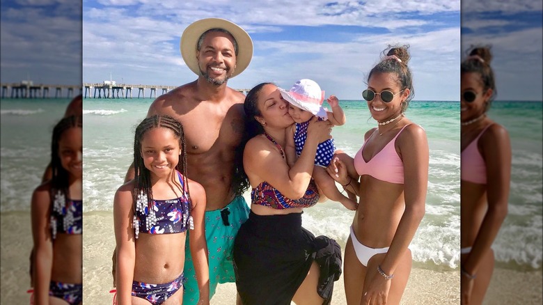 Egypt Sherrod and Mike Jackson with their daughters