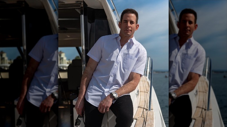 Tarek El Moussa poses on his yacht