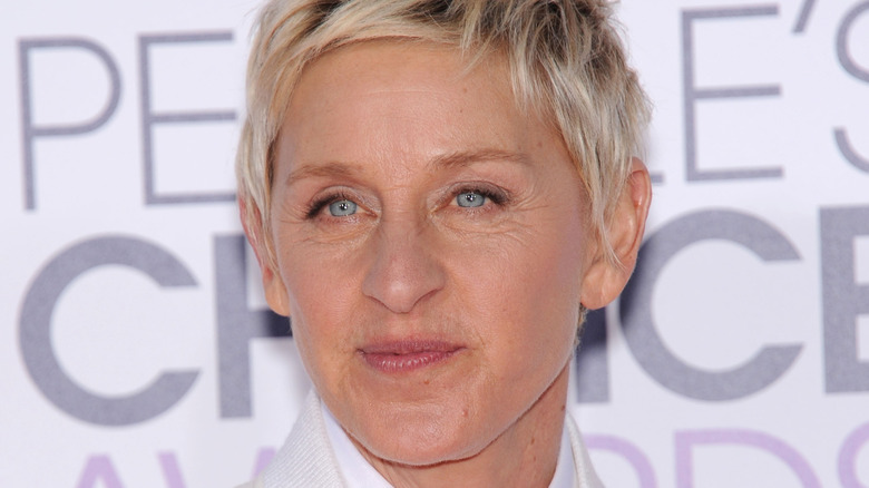 Ellen DeGeneres with pursed lips