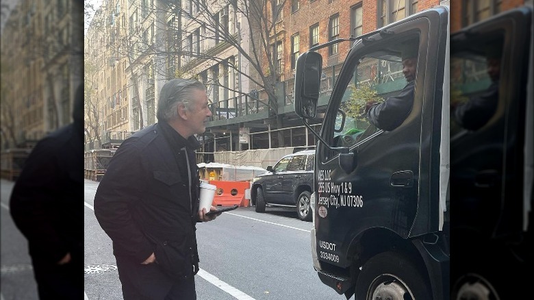 Alec Baldwin talking to a stranger in NYC