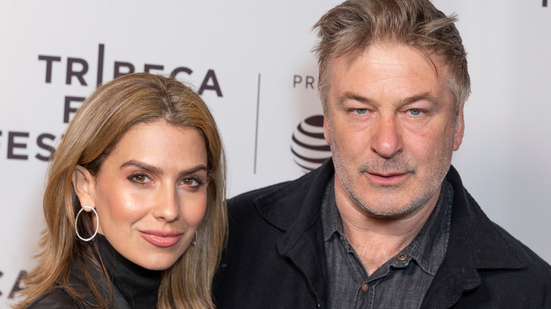 Hilaria and Alec Baldwin posing at event