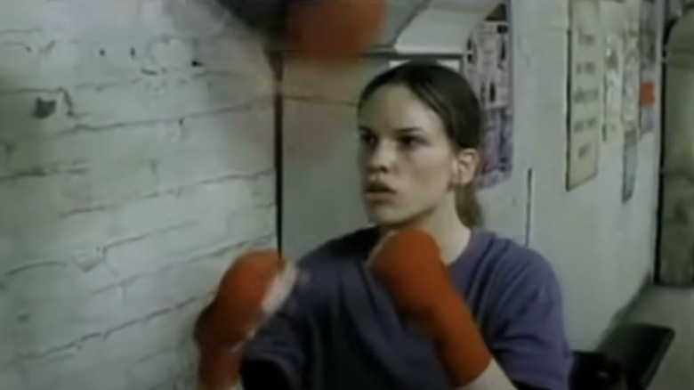 Hilary Swank hits a speed bag in Million Dollar Baby