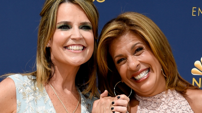 Hoda Kotb, Savannah Guthrie, posing together