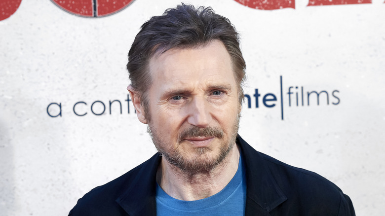 Liam Neeson posing