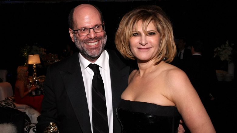 Amy Pascal smiling with Scott Rudin