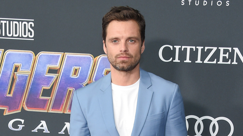 Sebastian Stan posing at an event