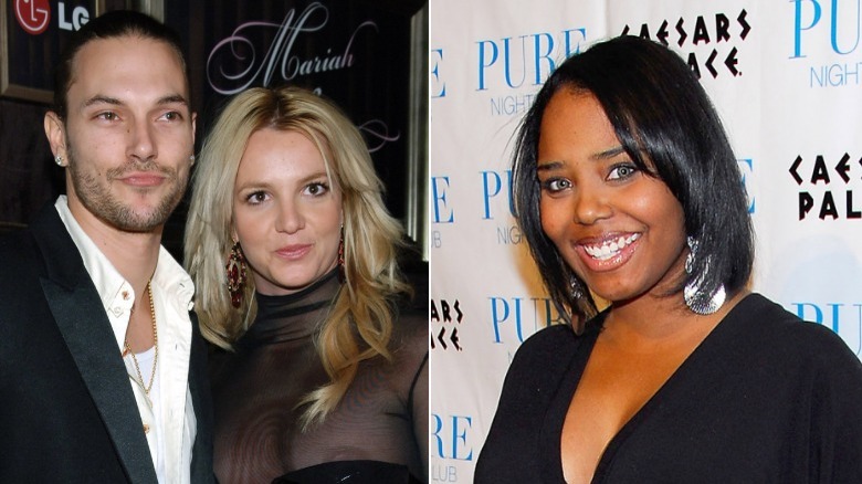 Britney Spears, Kevin Federline, and Shar Jackson smiling