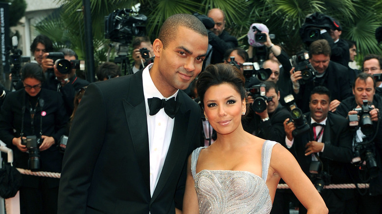 Eva Longoria and Tony Parker smiling