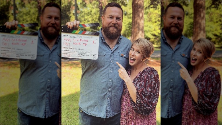 Ben and Erin Napier posing on-set