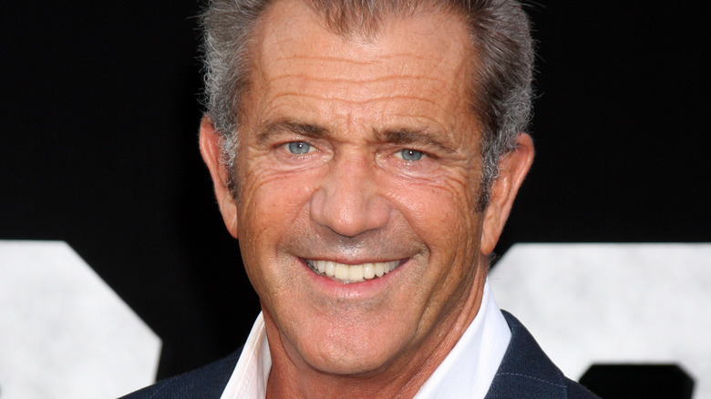 Mel Gibson beaming