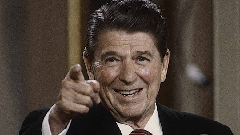 Ronald Reagan pointing