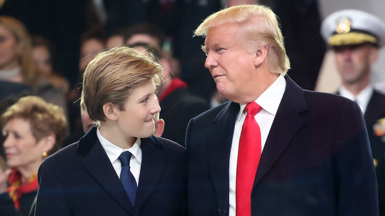 Barron and Donald Trump smiling
