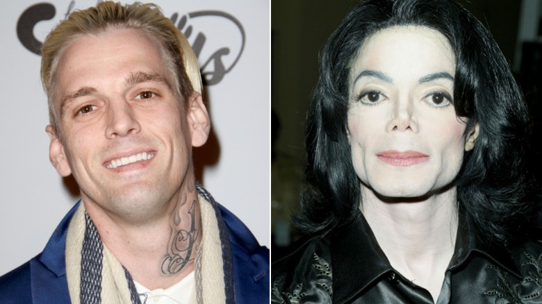 side by side of Aaron Carter and Michael Jackson