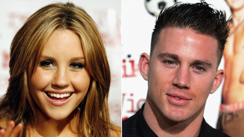 Amanda Bynes and Channing Tatum smile