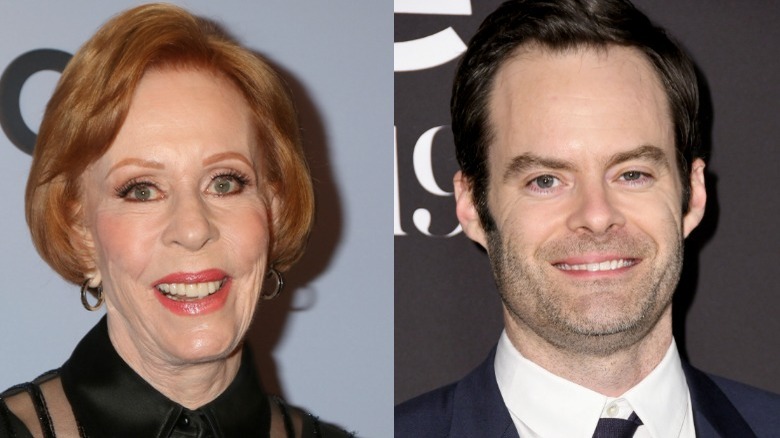 Carol Burnett and Bill Hader posing