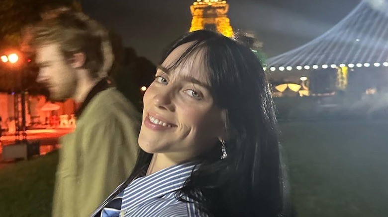 Billie Eilish smiling Eiffel tower