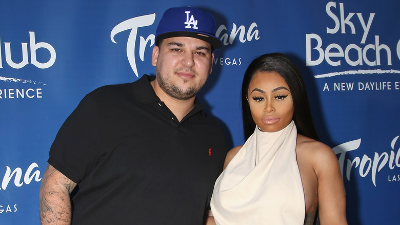 Rob Kardashian and Blac Chyna smiling