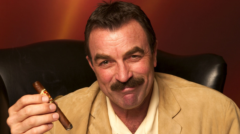 Tom Selleck poses with a cigar